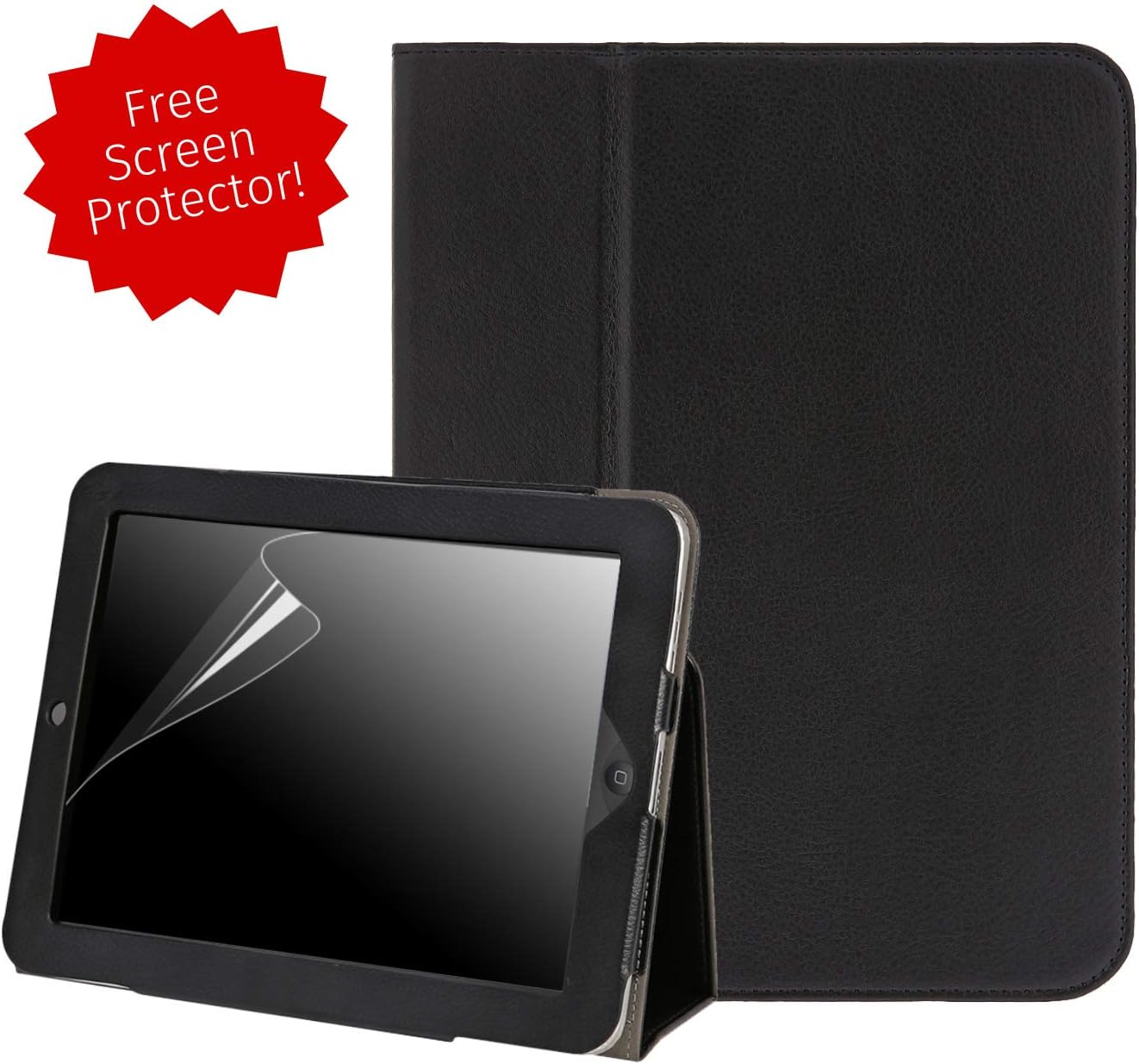 HDE Black Magnetic Folding Cover Case Stand for iPad 1st Generation