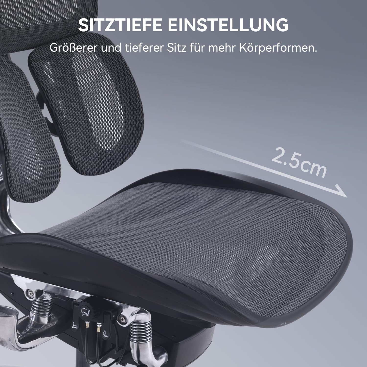 SIHOO Doro S300 Ergonomischer Bürostuhl [TESTSIEGER], Computerstuhl, mit dualem dynamischem Lendenwirbelstützsystem, 6D-koordinierten Armlehnen, verstellbarem Rollstuhl (Schwarzem Samt-Mesh)