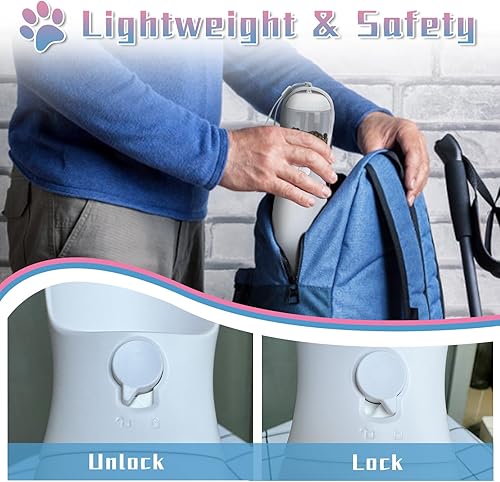 Miniatura 8 de MITOCAPY Botellas de agua portátiles para perros, botella de agua para mascotas 2 en 1 con recipiente para alimentos, dispensador de agua moderno