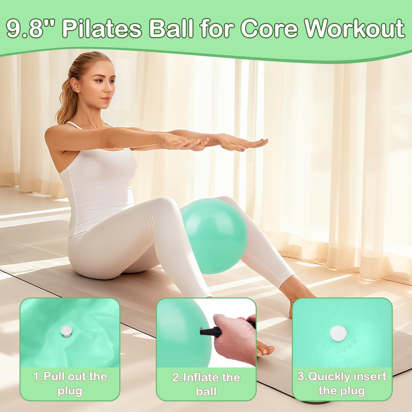 Hoedia Kit per Pilates da donna, attrezzatura per pilates con anello e | Anello per pilates, fasce di resistenza per palla da pilates, cinghia da yoga, cursori per core, calzini per allenamento a