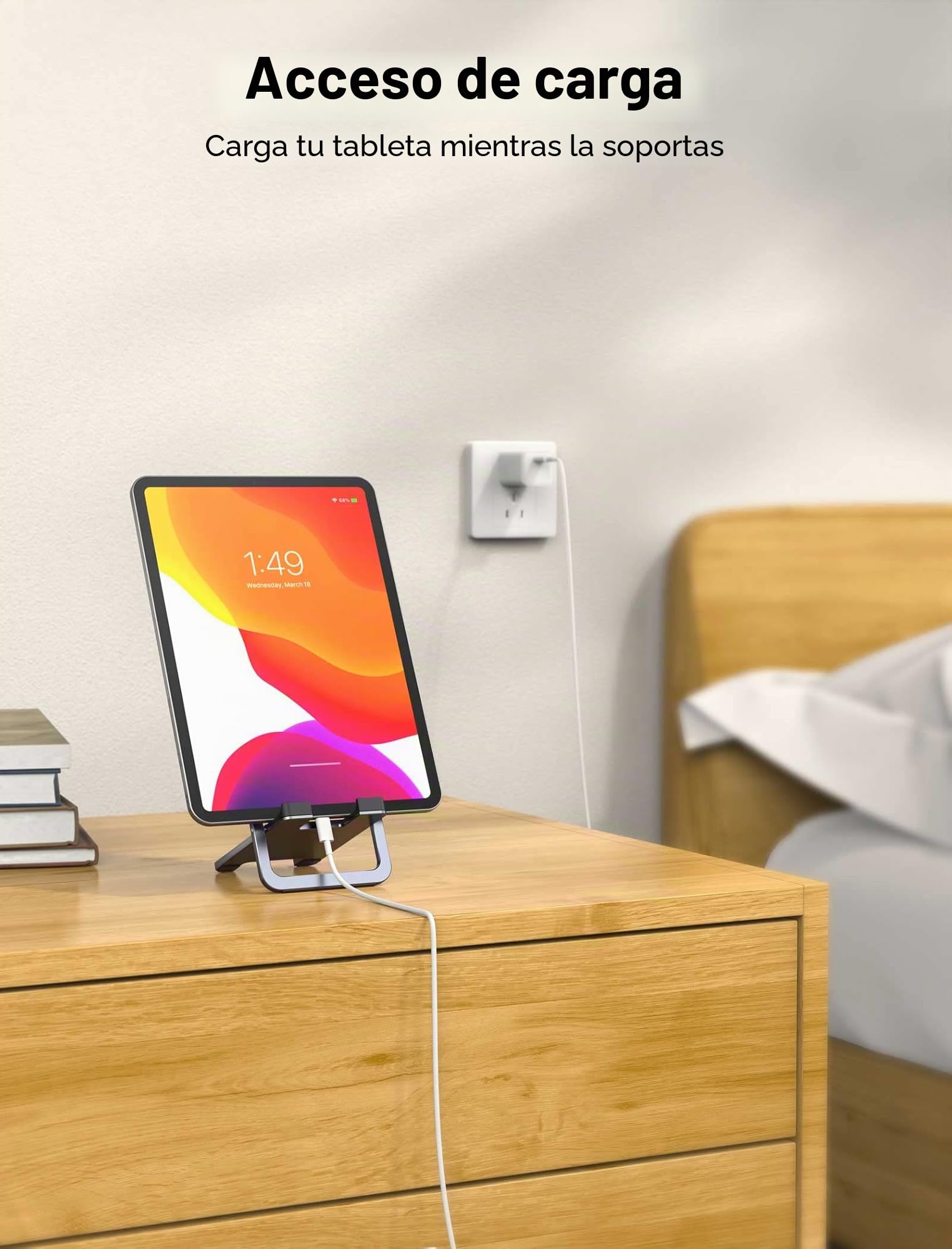 JSAUX Soporte Universal para Tableta, portátil, Plegable, para Escritorio, Compatible con iPad Mini, Samsung Galaxy Tab, Kindle, Steam Deck OLED, Switch, ROG Ally X, iPhone y Otras tabletas, Color | Fácil de Llevar, Aleación Estable, Base Antideslizante,