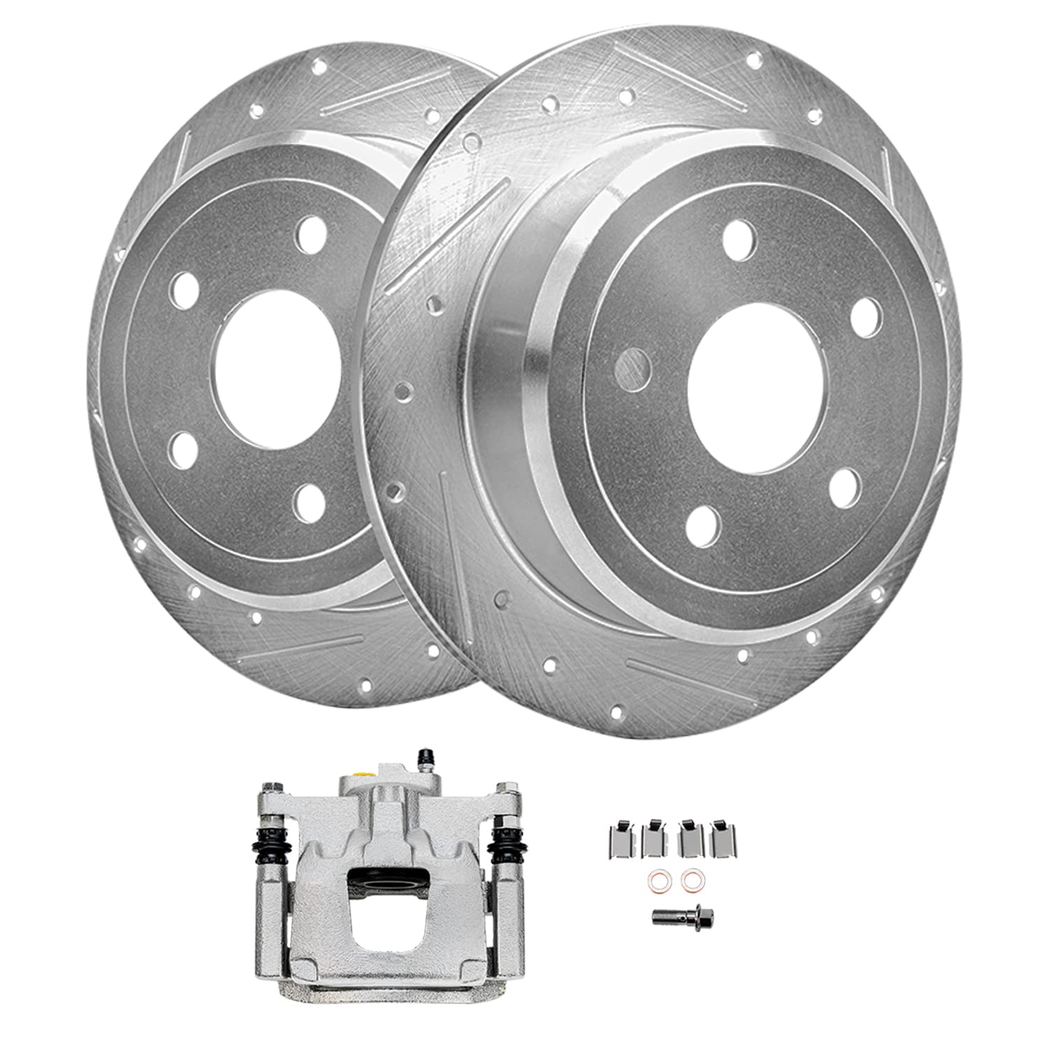 Detroit Axle - Rear Brake Kit for 2007-2017 Jeep Wrangler Drilled &amp; Slotted