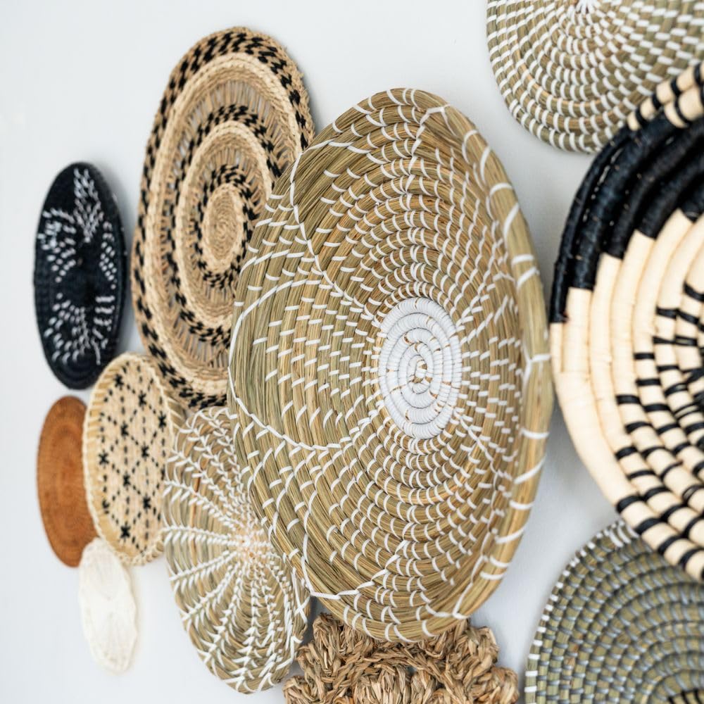 Linkidea Gewebte Platzsets 4er Set natürliche Rattan, runde