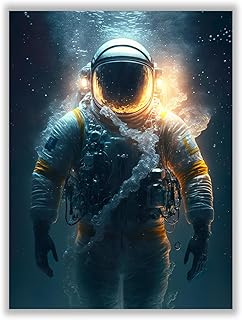 Astronaut in the Ocean Poster– (12x16 Inch) Unframed – Cool Astronaut Poster, Cool Room Decor, Astronaut Decor, Aesthetic Room Decor, Funny Astronaut Cool Poster for Teen Boys Girls Guys Men Room Dorm Bedroom Wall Decor by LIYA Design Prints