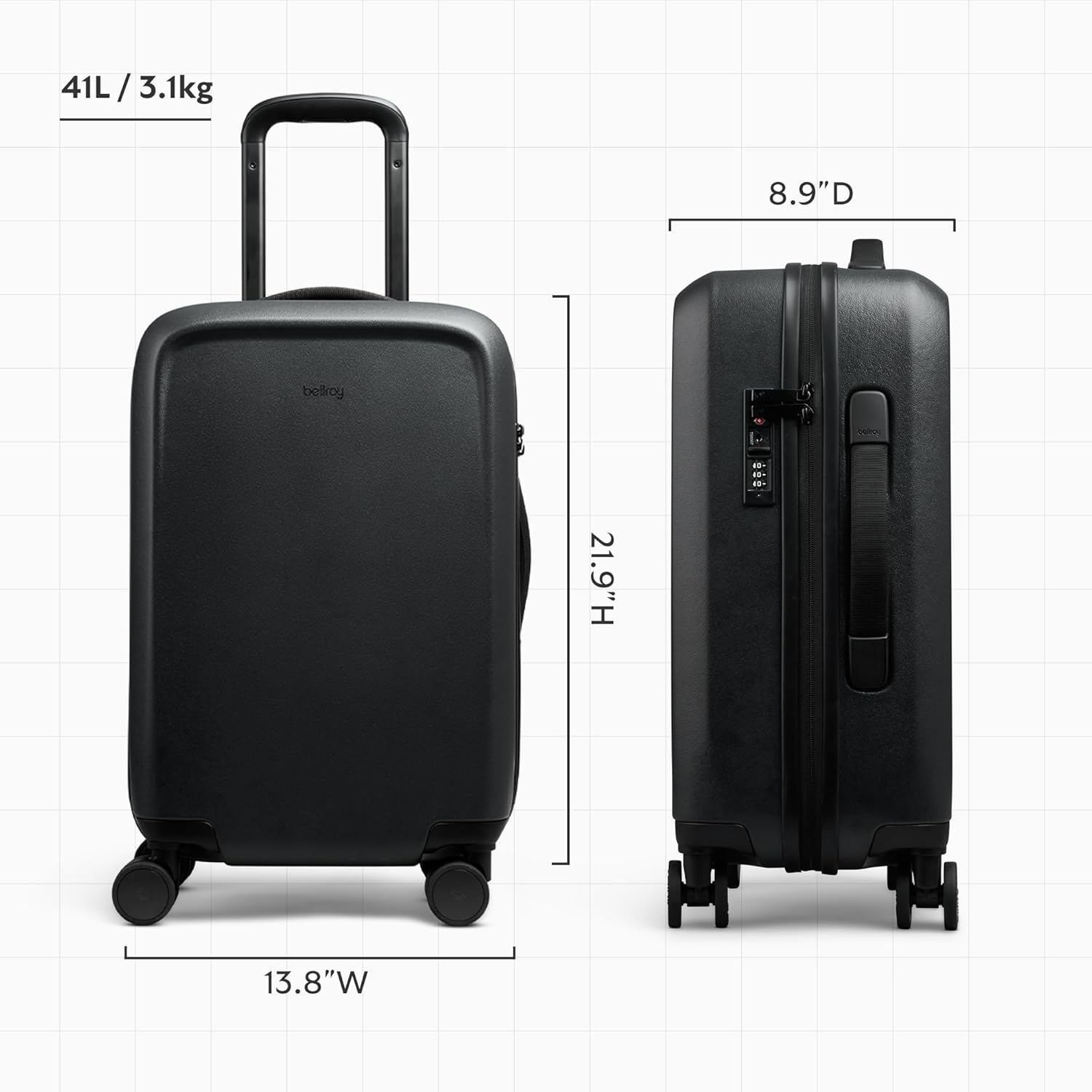 Bellroy Transit Carry-On (41L carry-on luggage, with hard shell and removable packing cells) - Black - Image 2