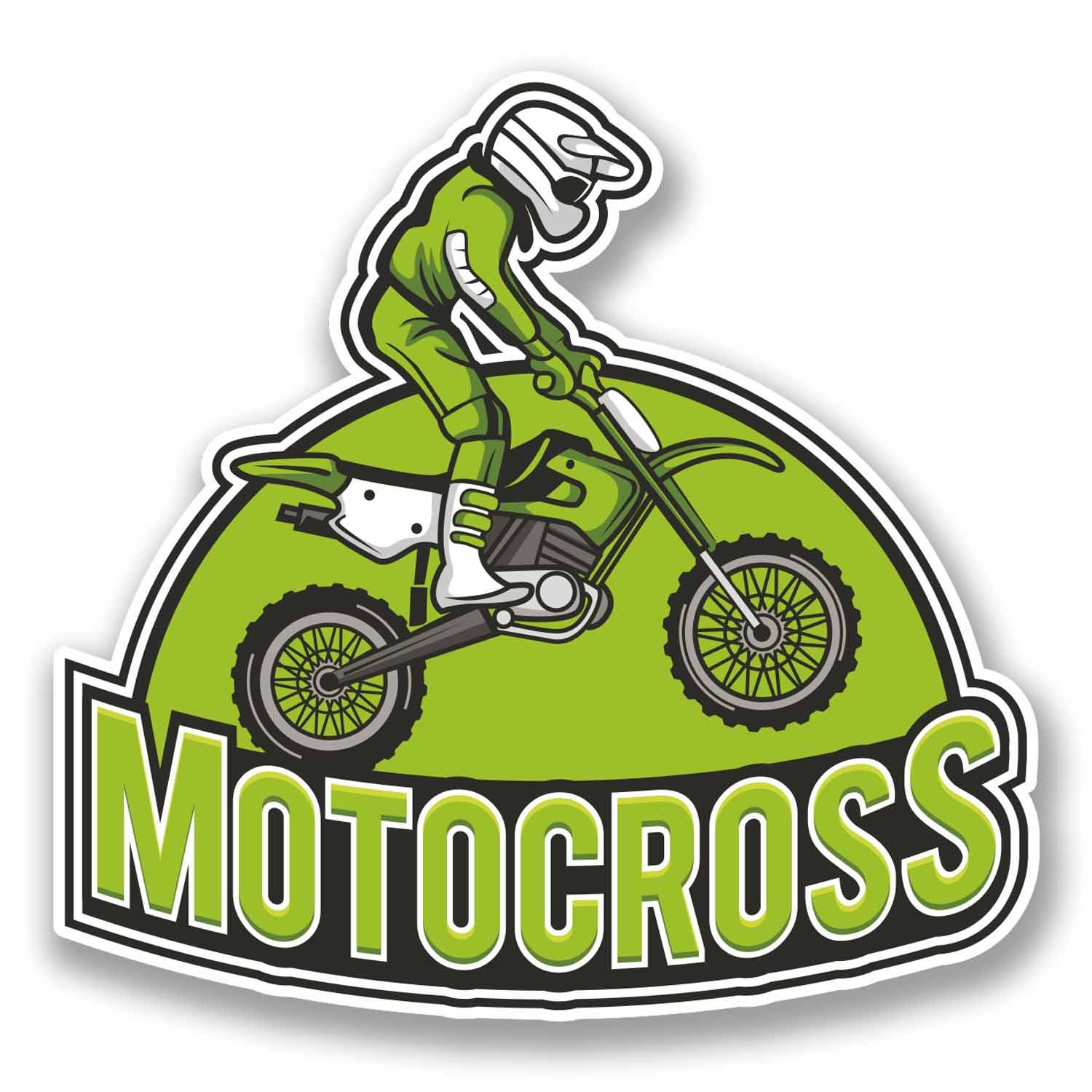 Destinationvinyl Multi 2 X 10Cm Motorcross Motocross Bike Vinyl Decal Sticker Laptop Biker #9811 (10Cm Wide X 10Cm High)