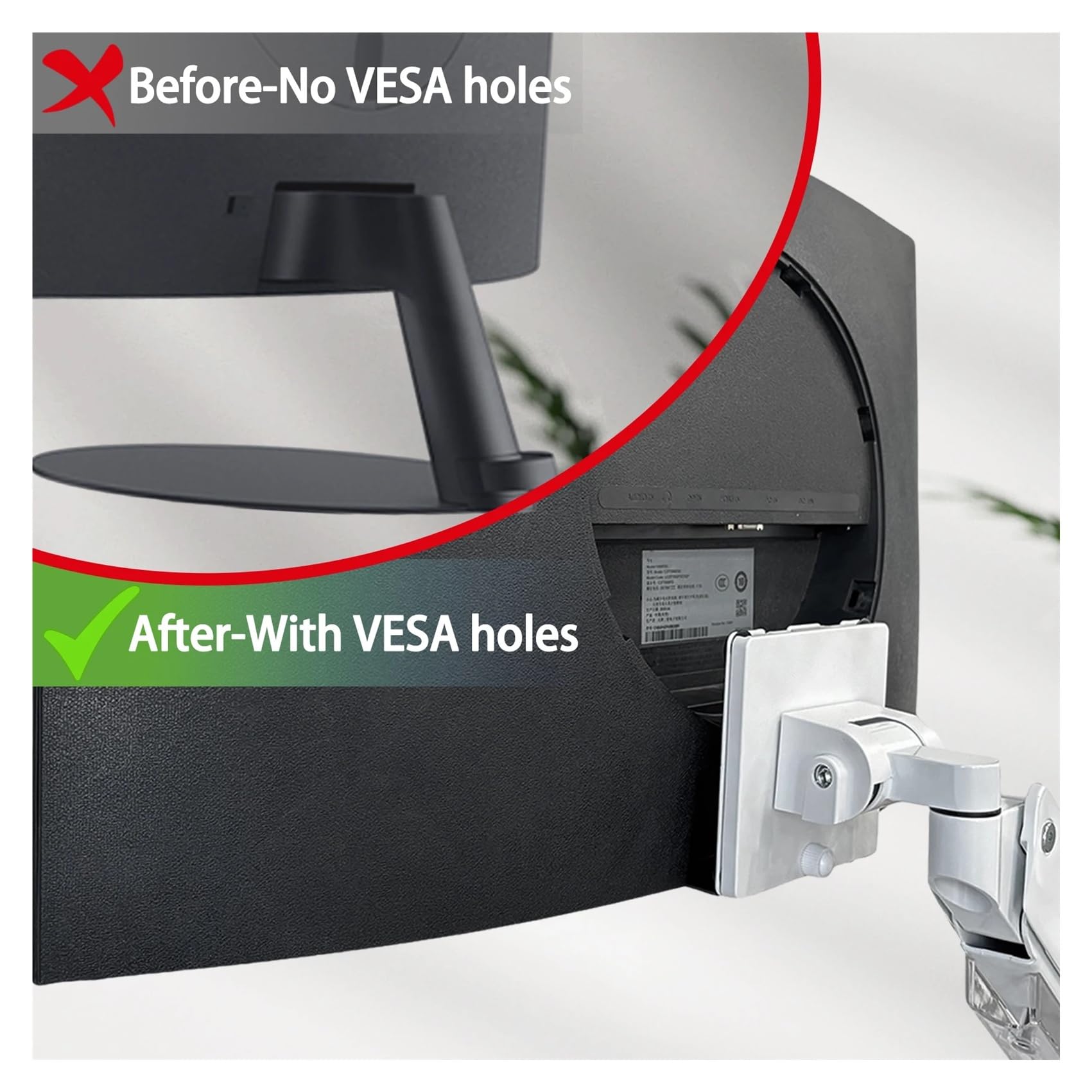 Piastra adattatore for montaggio VESA, compatibile con Samsung, serie S39C T55 T550 da 32"/27" pollici | S39C Wall mounted