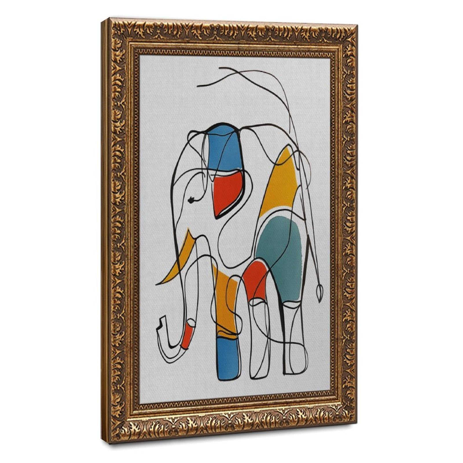Bareronor Abstract Elephant Poster Canvas Poster Bedroom Decor Landscape Office Room Decor Gift 24" L X 36" W