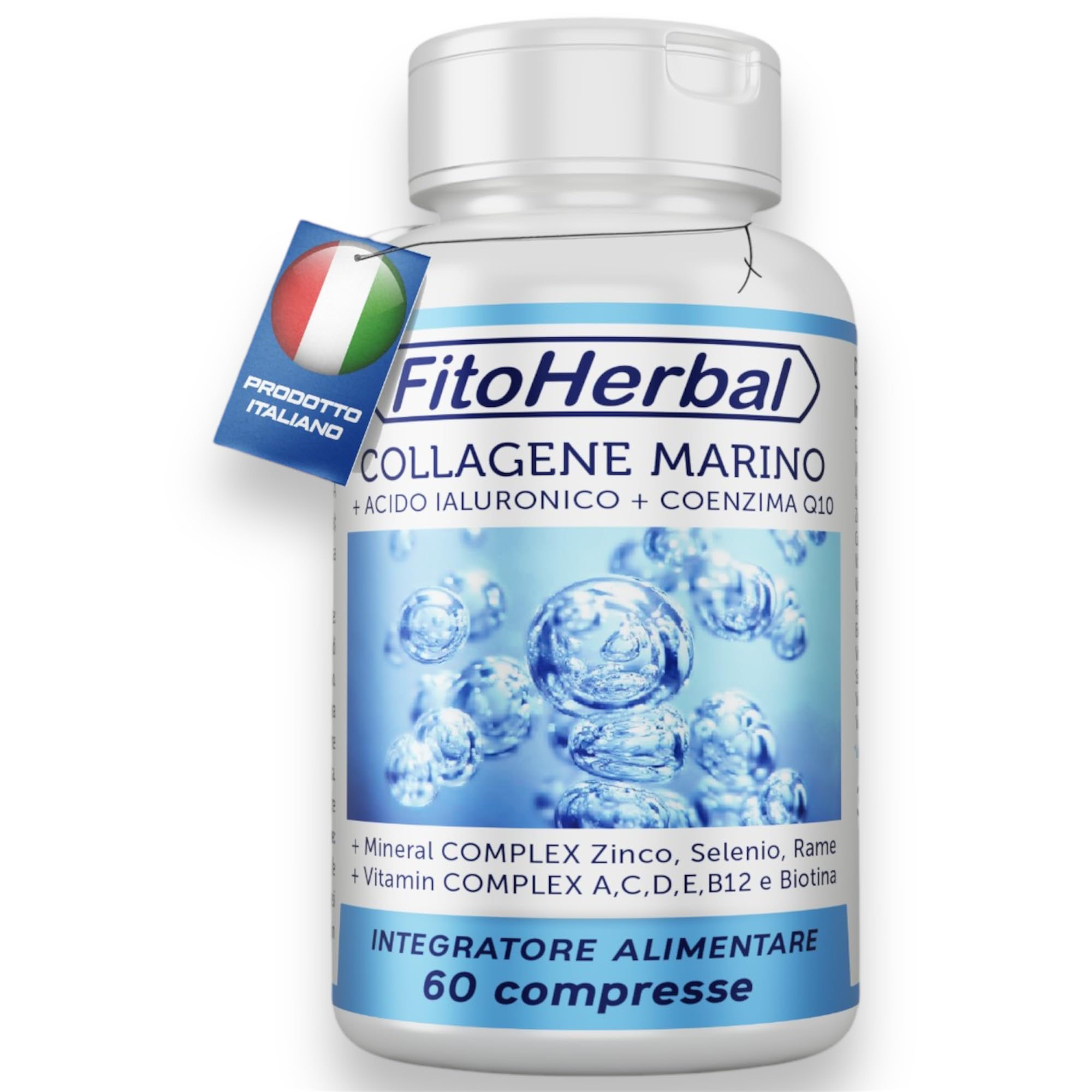  Marine Collagen con Acida Elicrina e Coenzima Q10 per la Cure della Pelle, i Capelli e le Articolazioni
| Tabletta di C