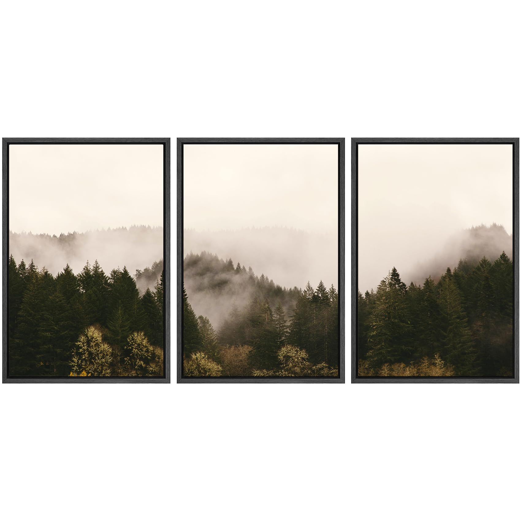 SIGNWIN Framed Canvas Print Wall Art Set Coastal Serenity Abstract Seaside Illustrations Modern Art Decorative Rustic Calm/Zen for Living Room, Bedroom, Office - 24"x36"x3 Natural — view 45