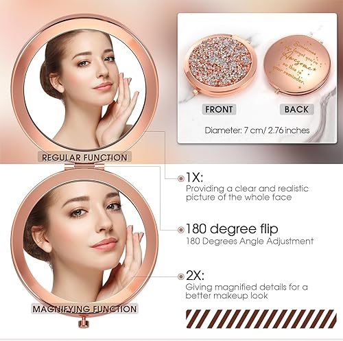 Miniatura 2 de Roowest 30 piezas de espejo compacto inspirador Sometimes You Forget You're Awesome Regalos de agradecimiento para mujeres, empleados, compañeros de