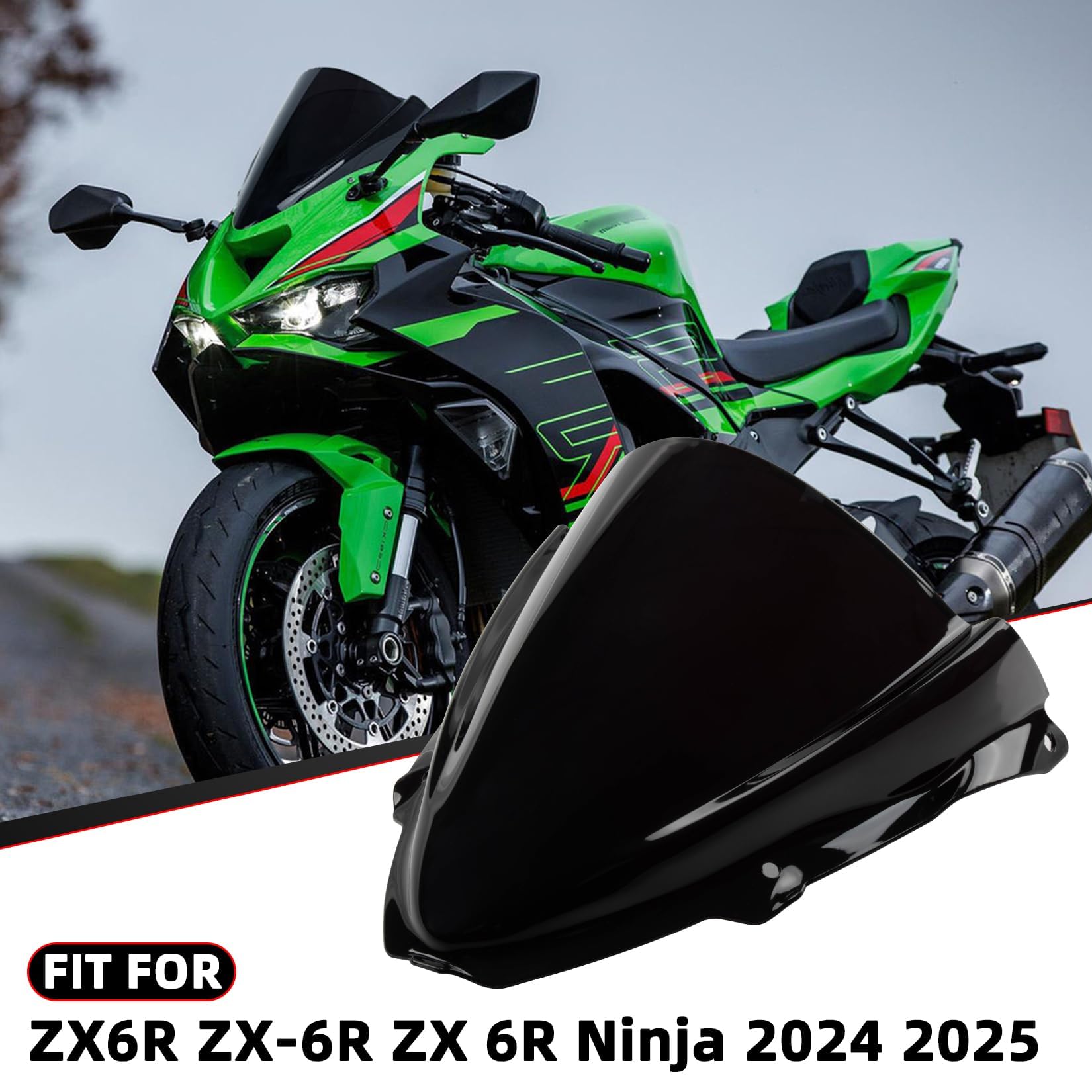 Amazon.com: PSLER Double Bubble Windshield - ZX-6R Accessories