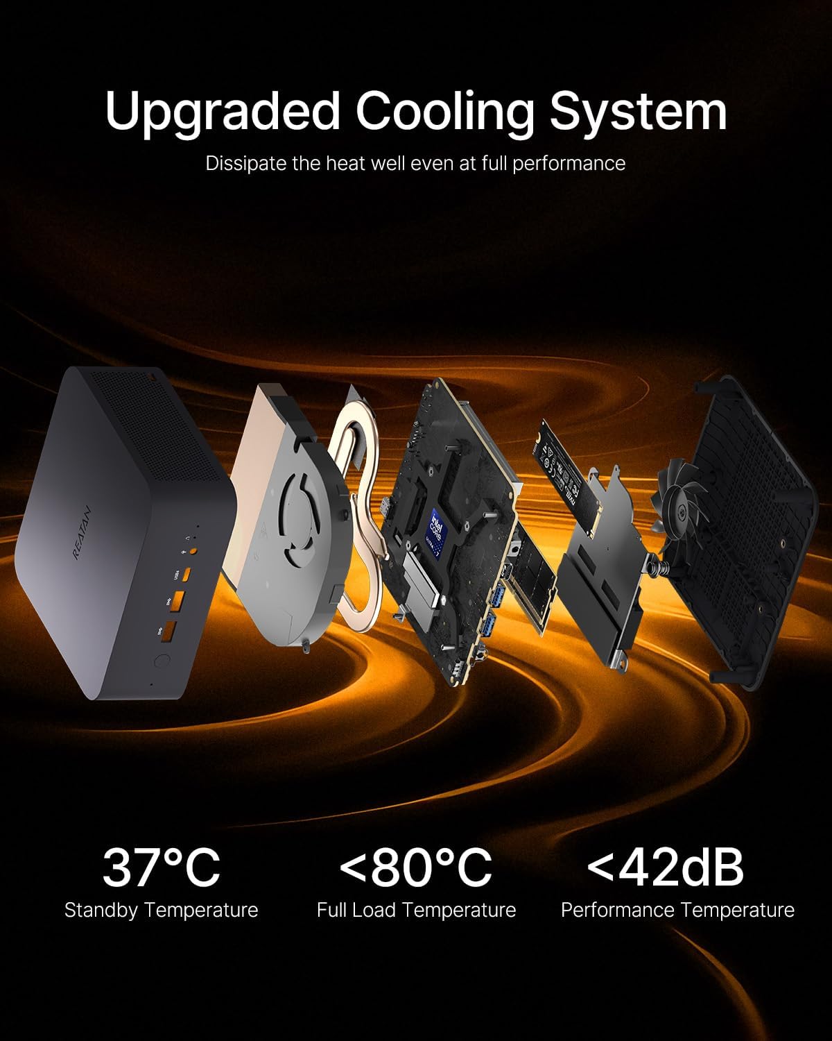 Reatan X7 AI Oculink Gaming Mini PC AMD Ryzen 7 255(Upgraded 8745HS) 64GB DDR5 2TB PCIe4.0 SSD 5600MHz RAM, Desktop Mini Computers Radeon 780M Graphics, 2.5G LAN/HDMI 2.1/2 * 8K USB 4.0/Wi-Fi 7/BT5.4 - Image 6