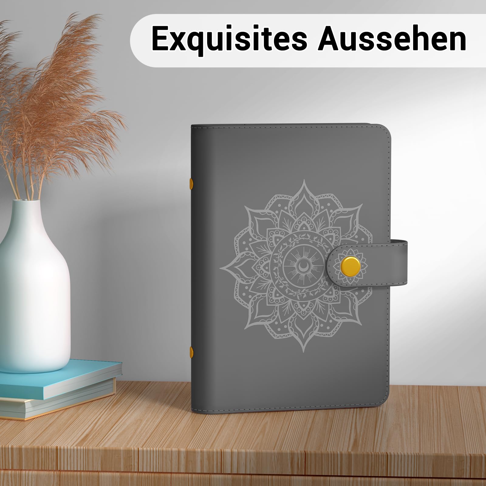 Budget Planner Tedesco In Pelle PU - Agenda Risparmi A6 Con Tasche E Adesivi, Colore Rosa - Foto 10