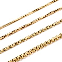 Women's Men's Stainless Steel Silver Gold Iron Box Chain Link Necklace Width 2-4 mm Length 45-70 cm