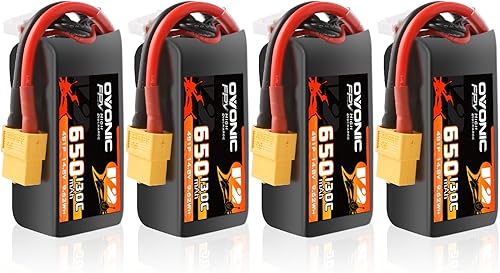 OVONIC Batería Lipo 4S 650mAh 14.8V 130C Batería con enchufe XT60 para RC Car Truck RC Vehículos RC Barco, Dron, Avión RC Quadcopter, Helicóptero