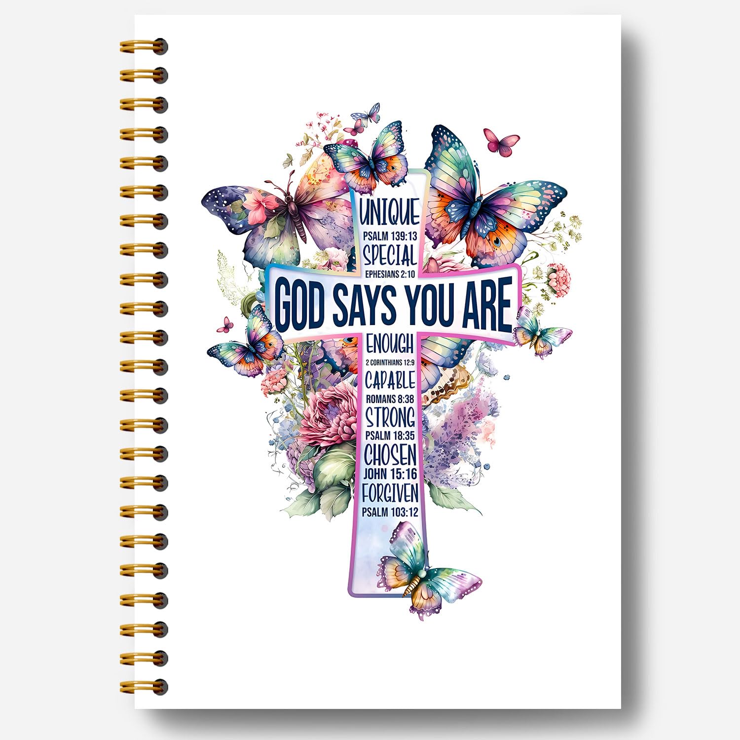 Carnet de journal biblique Guymn à spirales - Cahier d'étude chrétien pour femmes 14 x 21