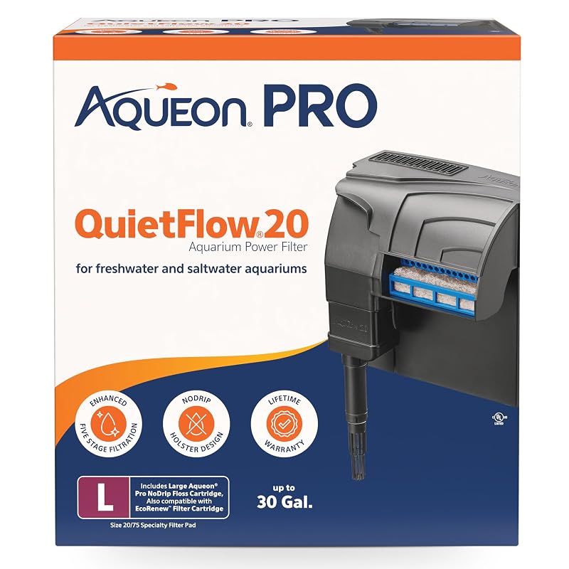 Filtro Externo para Aquário Aqueon PRO QuietFlow Size 20 com Filtragem em 5 Estágios para até 113,6 L
