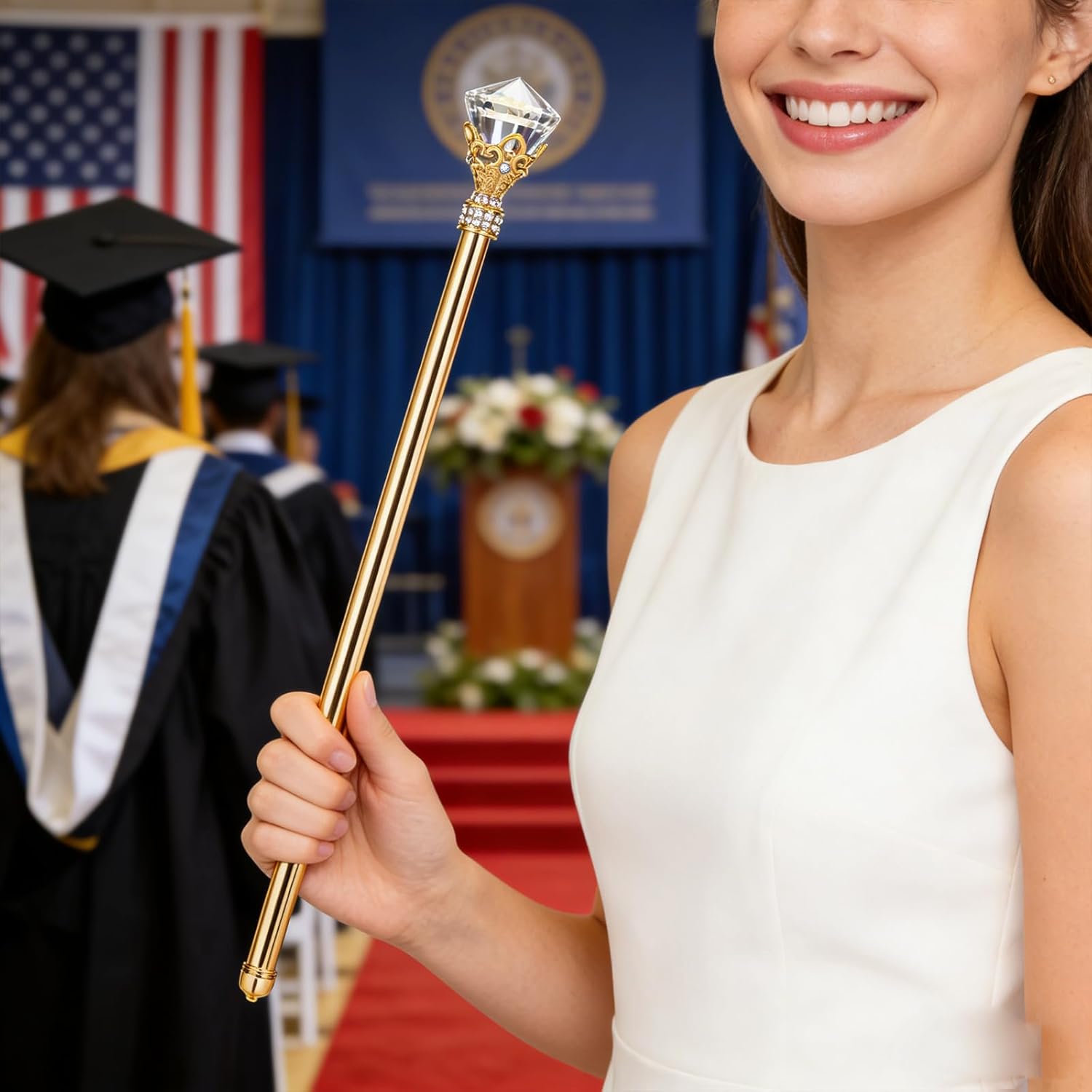 Gold Festival Wand Pageant Costume Accessory