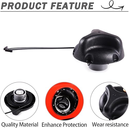 Miniatura 4 de Lcojicep Tapa de gasolina, accesorios exteriores de tapa de combustible compatibles con Hummer H3 H2 H3T, tapa de llenado de tanque de combustible,