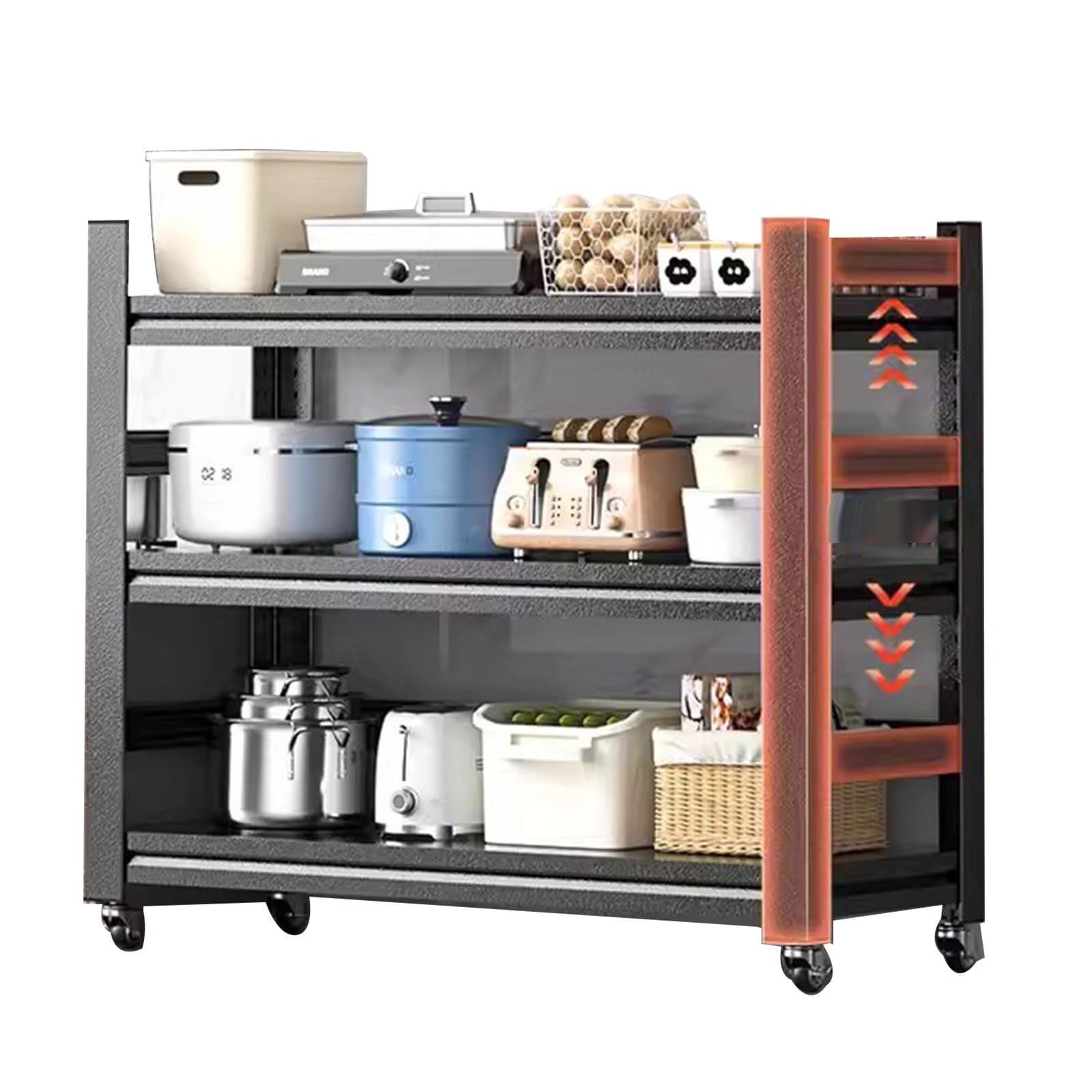 GLJTUO Freestanding Bakers Rack Adjustable Microwave Stand Metal Kitchen Storage Shelves for Living Room & Bedroom Multifunctional nizer SpaceSaving Design,Small