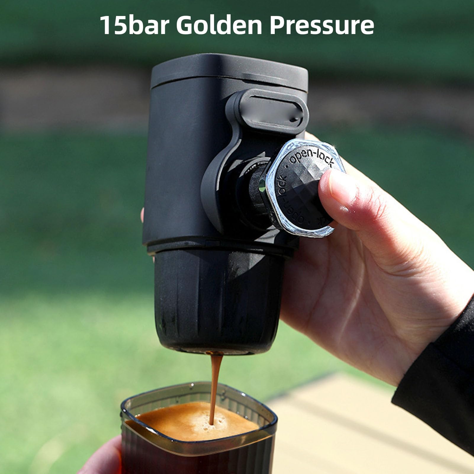 Luocute Cafetera Portátil, Cafetera de Viaje de Acero Inoxidable con Prensa Manual para Acampar Al Aire en Casa, con Diseño Reutilizable sin Cápsula