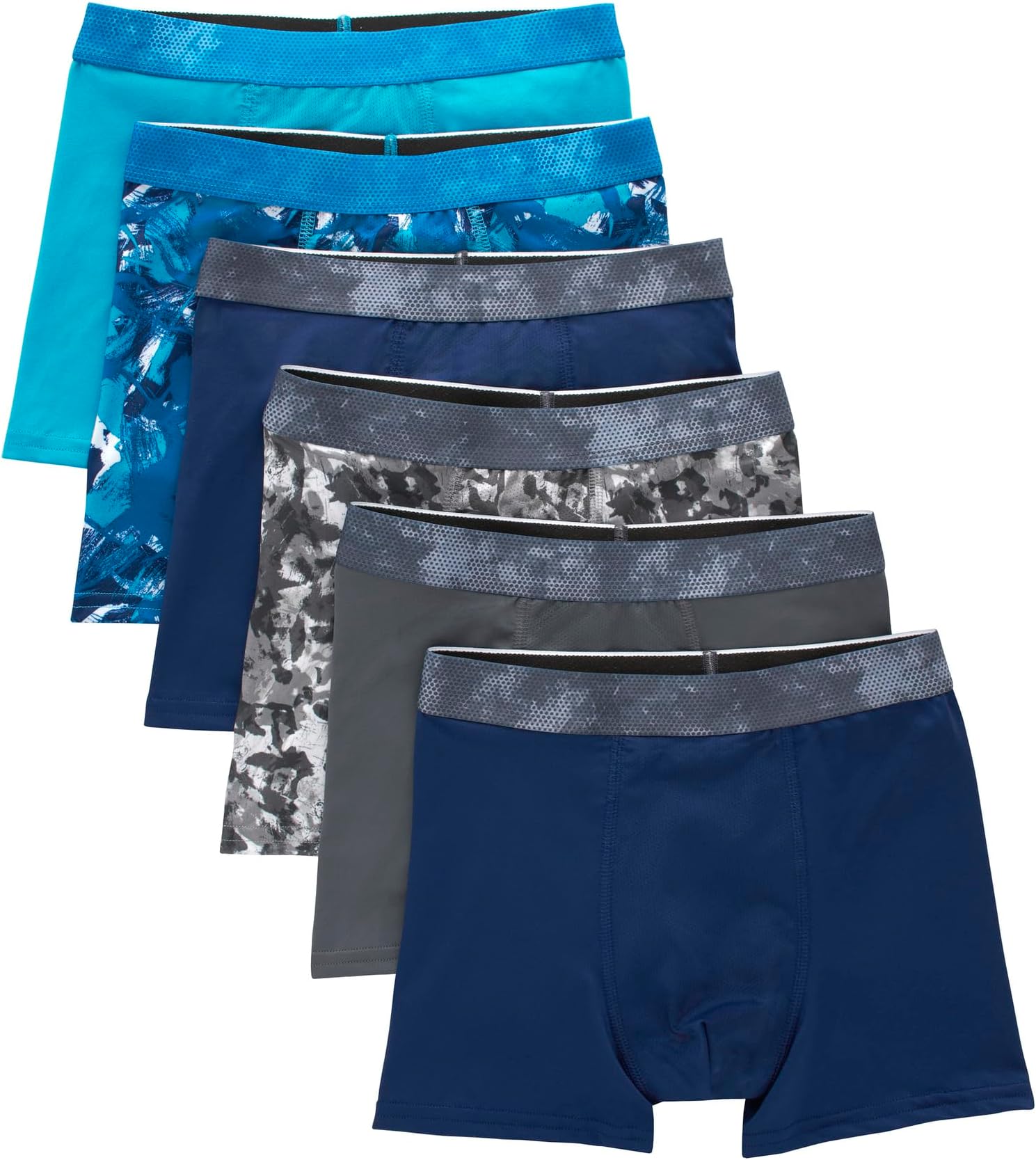 Hanes boys Performance Tween Boxer Briefs Underwear, Assorted Prints & Solids, 6-pack
