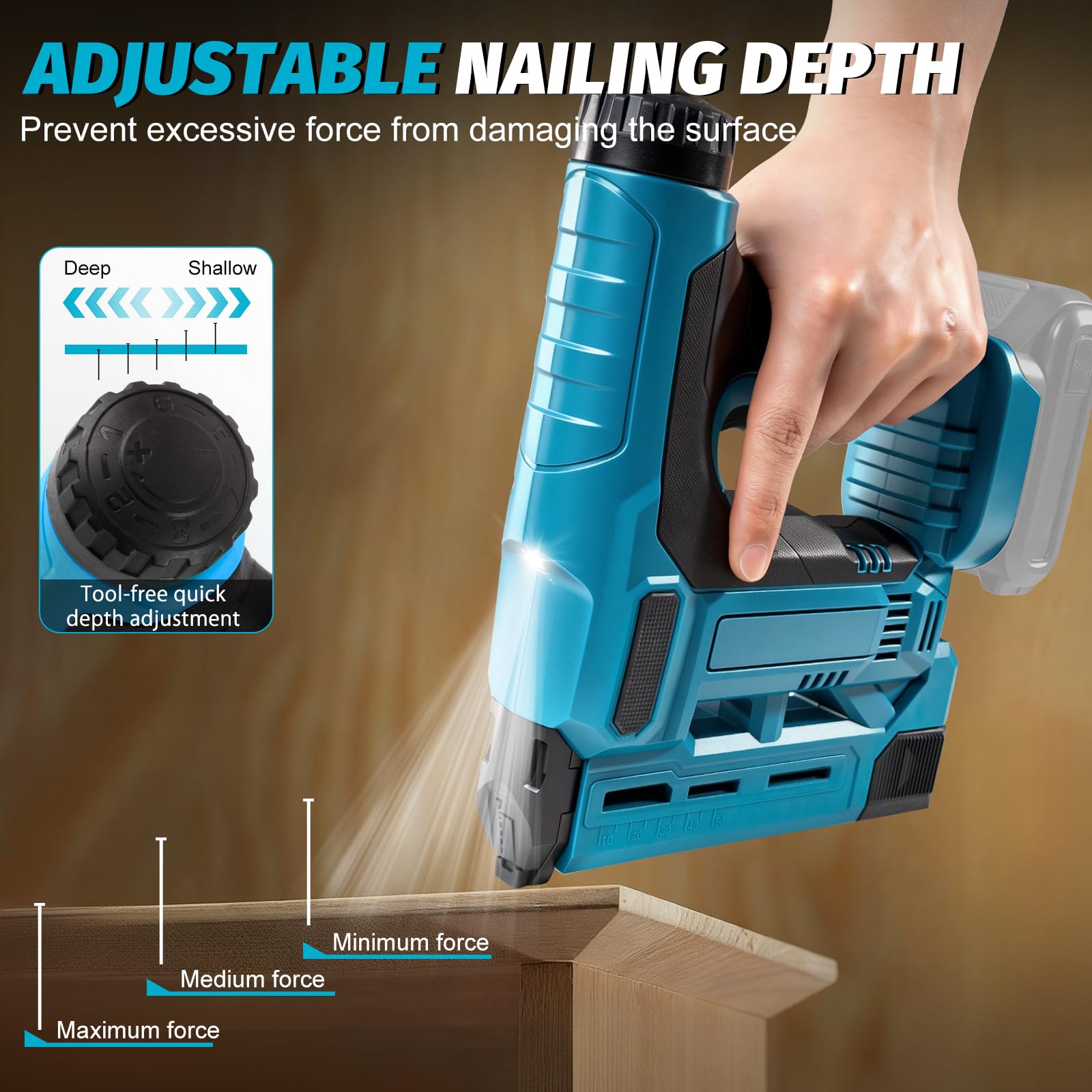 Chiodatrice Brad a Batteria per Makita 18V, Pistola per Unghie Senza Fili 2 in 1 con 2000 chiodi/graffette Pistola Sparachiodi Elettrica Per la ristrutturazione della casa e la lavorazione del legno