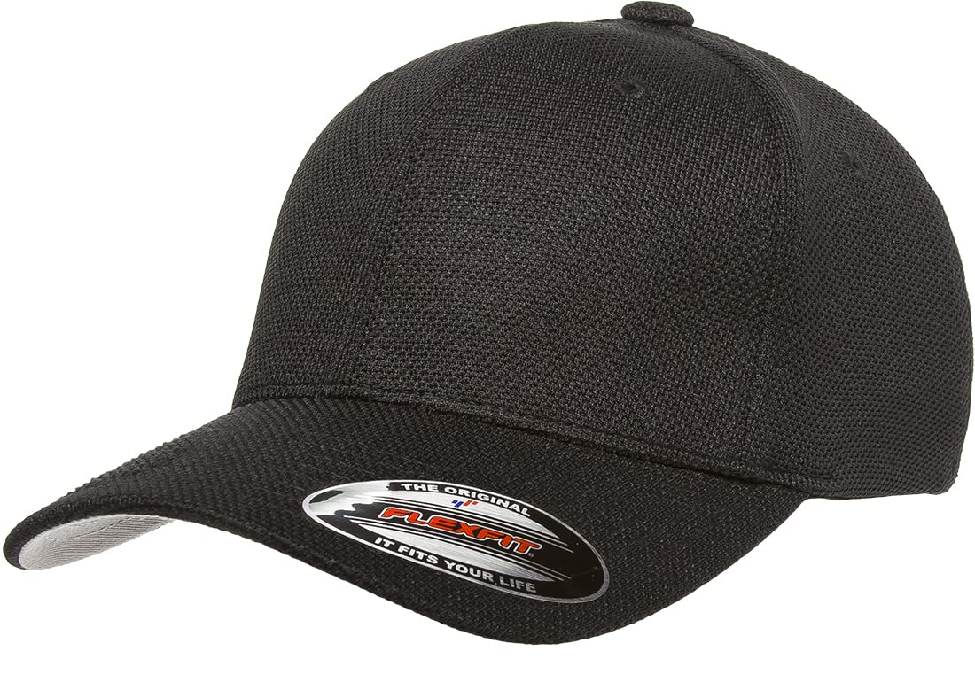 Flexfit Unisex Adults' Cool & Dry Pique Mesh Cap, Medium, Black