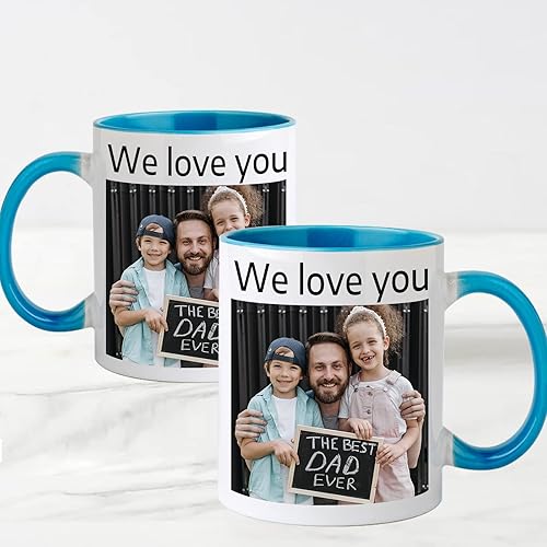Miniatura 5 de Taza de café personalizada Taza personalizada con nombre y logotipo de texto, taza personalizada de 11 onzas en ambos lados, regalos personalizados