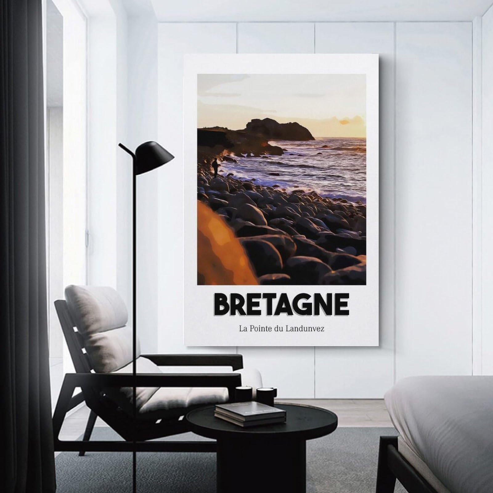 Junmoney Sunset in Bretagne Canvas Wall Art, 20x30inch(50x75cm), for Entrance Walls, Hall Decor Or Foyers, Wall Decor to Refresh Empty Corners