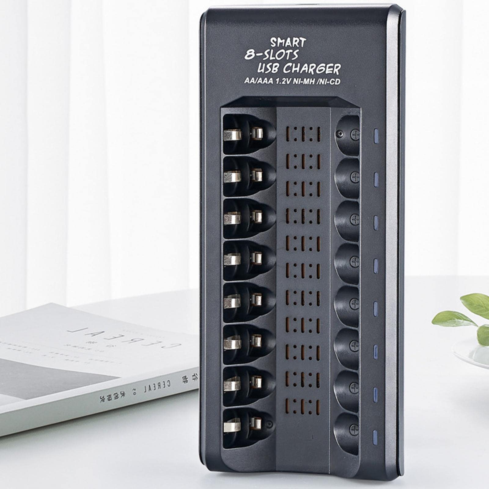 Lot de 5 chargeurs USB rechargeables à 8 emplacements 1,2 V Ni-MH AA/AAA - Facile à transporter