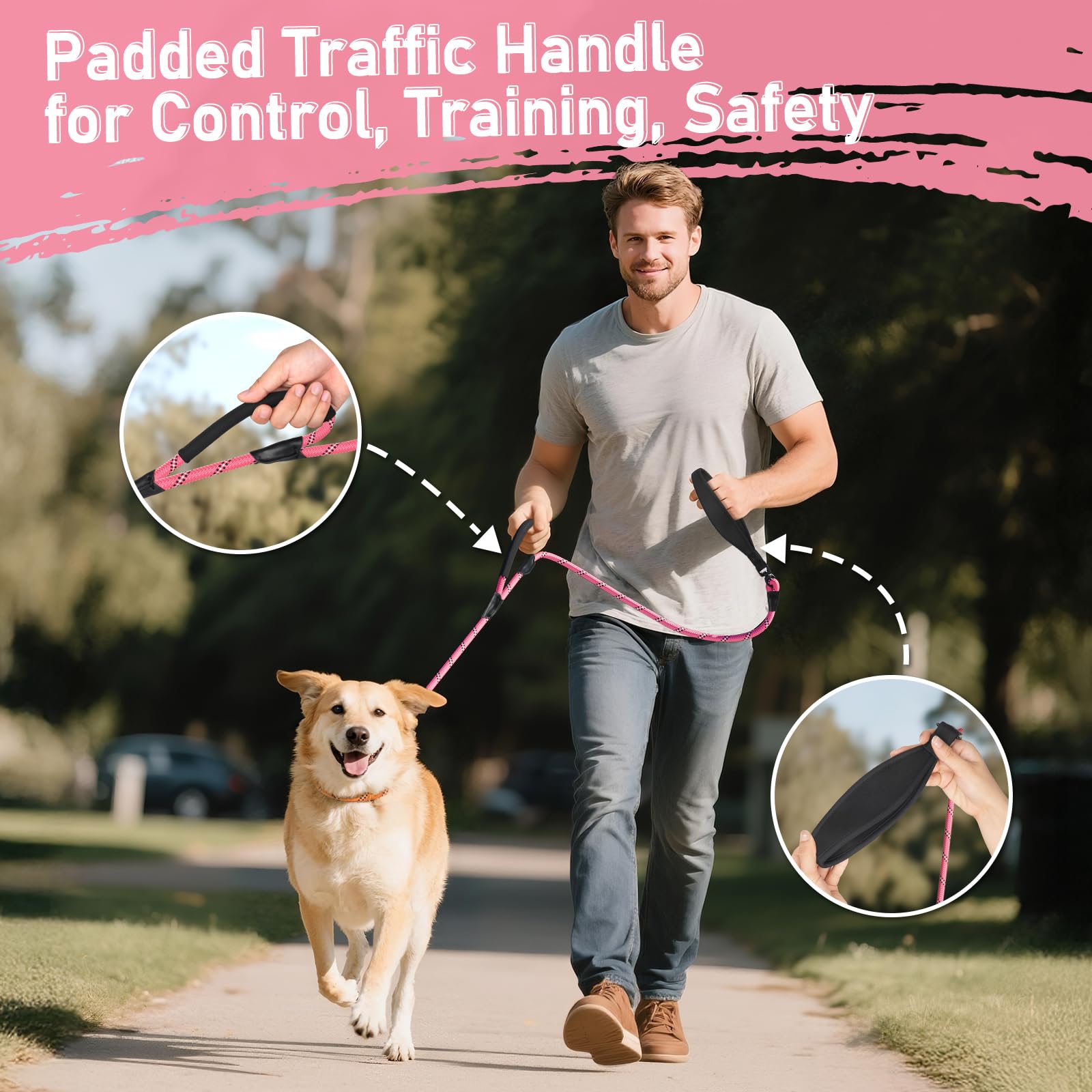 Kdsvakd Slip Lead for Dogs No Pull Training Leash with Double Comfortable Handles and Collar Attachment - Image 3