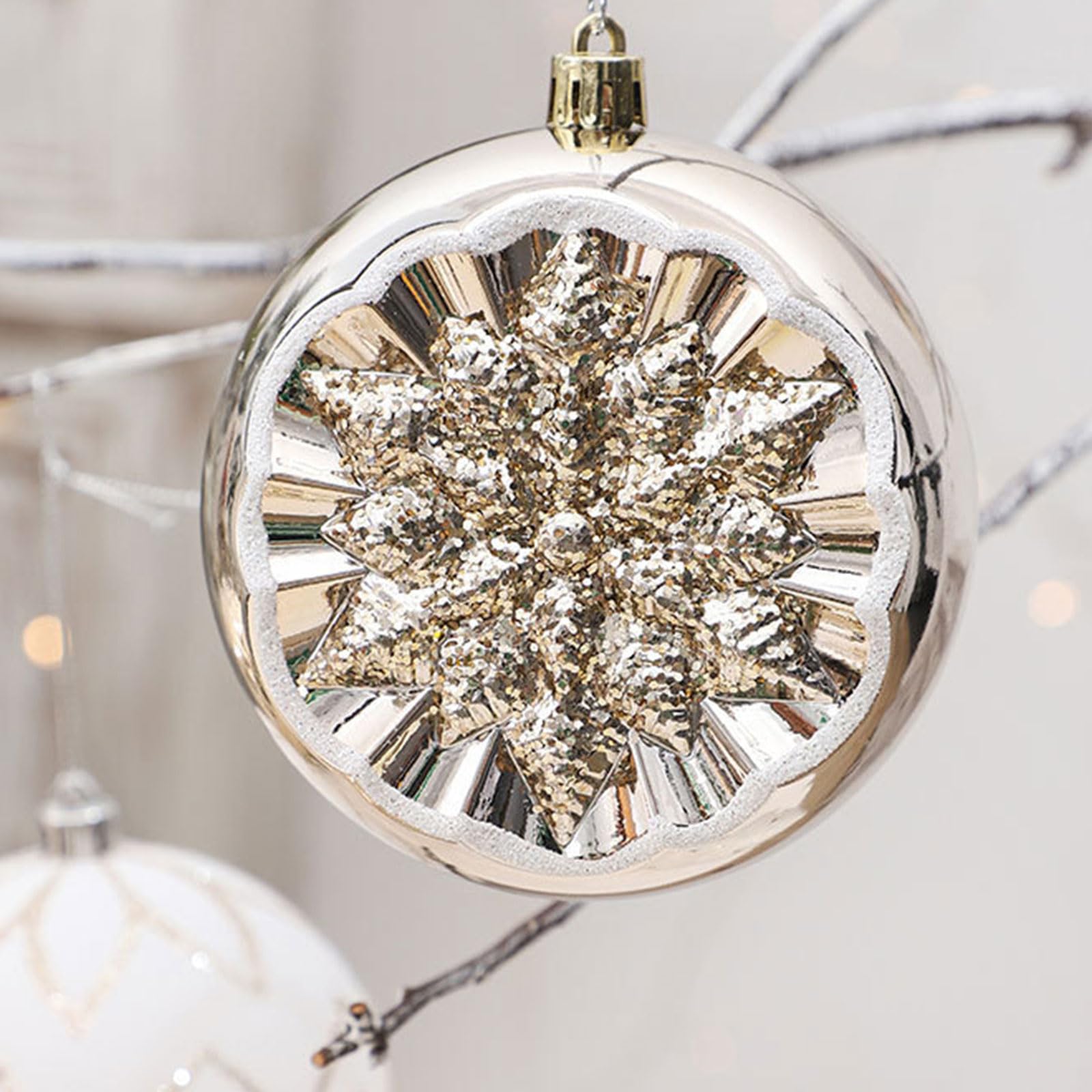 9 elegantes esferas de Navidad, decoración de árbol estable, decoración artística colgante para cosas aburridas de temporada