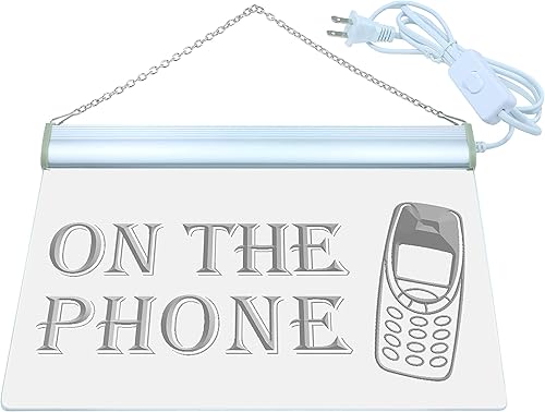 Miniatura 2 de ADVPRO On The Phone - Letrero de neón LED azul de 24 x 16 pulgadas st4s64-m100-b