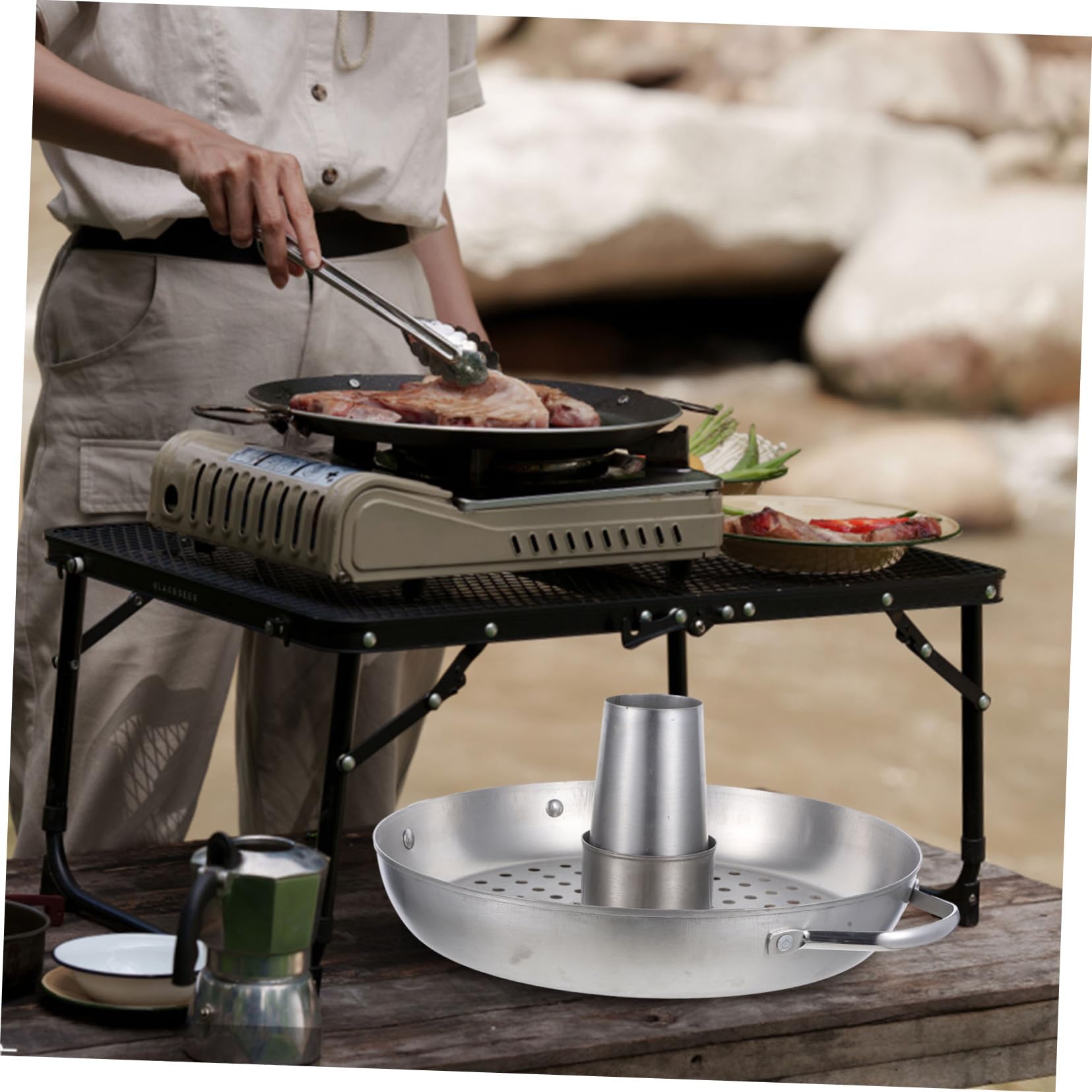 Abaodam Supporto per Arrostire Pollo in per Pollo e Tacchino Facile da Montare e Usare per Barbecue e Casa