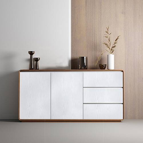 Miniatura 5 de Abyssaly Papel de contacto de madera blanca de 17.71 in X 196 in, película autoadhesiva decorativa de madera real, táctil, fácil de limpiar, cubre