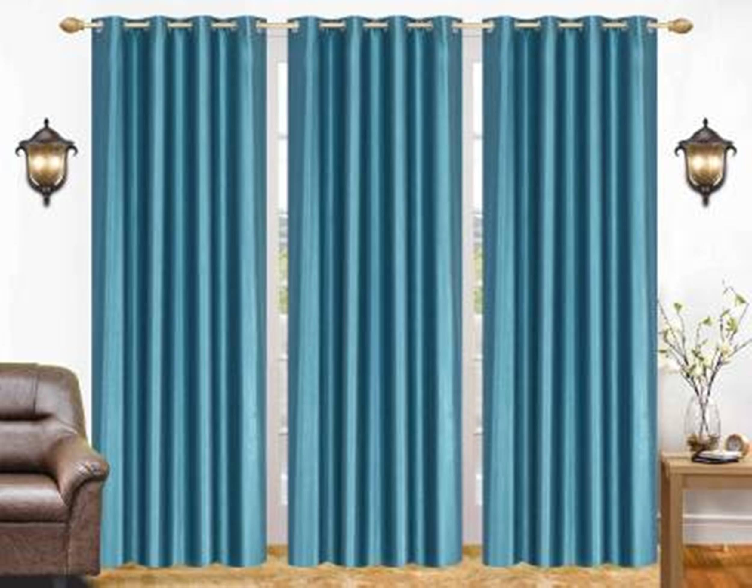 Galaxy Home Decor Solid Plain Curtains for Door 7 Feet, Pack of 3, Aqua (Aqua, Door 7 Feet) (B07QGWVDB3) Amazon Price History, Amazon Price Tracker