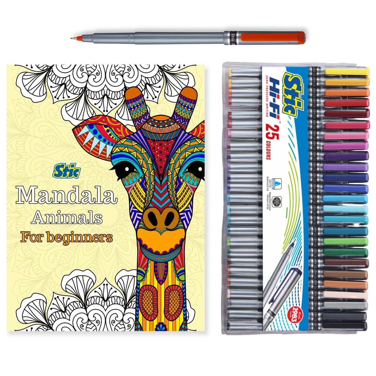 Stic 25 Fineliner Mandala Book Doodle Fine Liner Point 0.5 Pen Set Art Markers Sketch Colours Micro Tip Doodling Calligraphy Adult Technical Drawing Outline Highlighting Activity Supplies Gift Journal,Ink Black (B0CPT1GRGY) Amazon Price History, Amazon Price Tracker