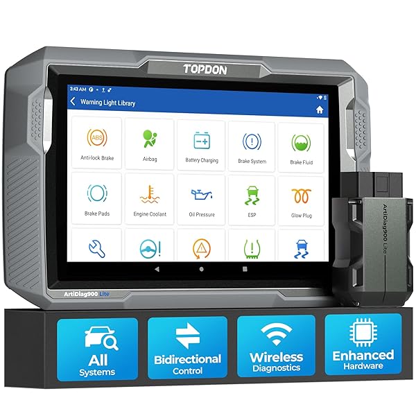TOPDON Bidirectional Scan Tool, 2024 New ArtiDiag900 Lite Automotive Diagnostic Tool for Full System, Scanner for Car with Active Test, 8 Reset, Wireless OBD2 Scanner Diagnostic Tool for All Vehicles