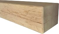 J.H. Yoder Timbers 8x8x72 Rustic Hand-Hewn Amish Pine Fireplace Mantel Beam - Solid Unfinished Barnwood Style
