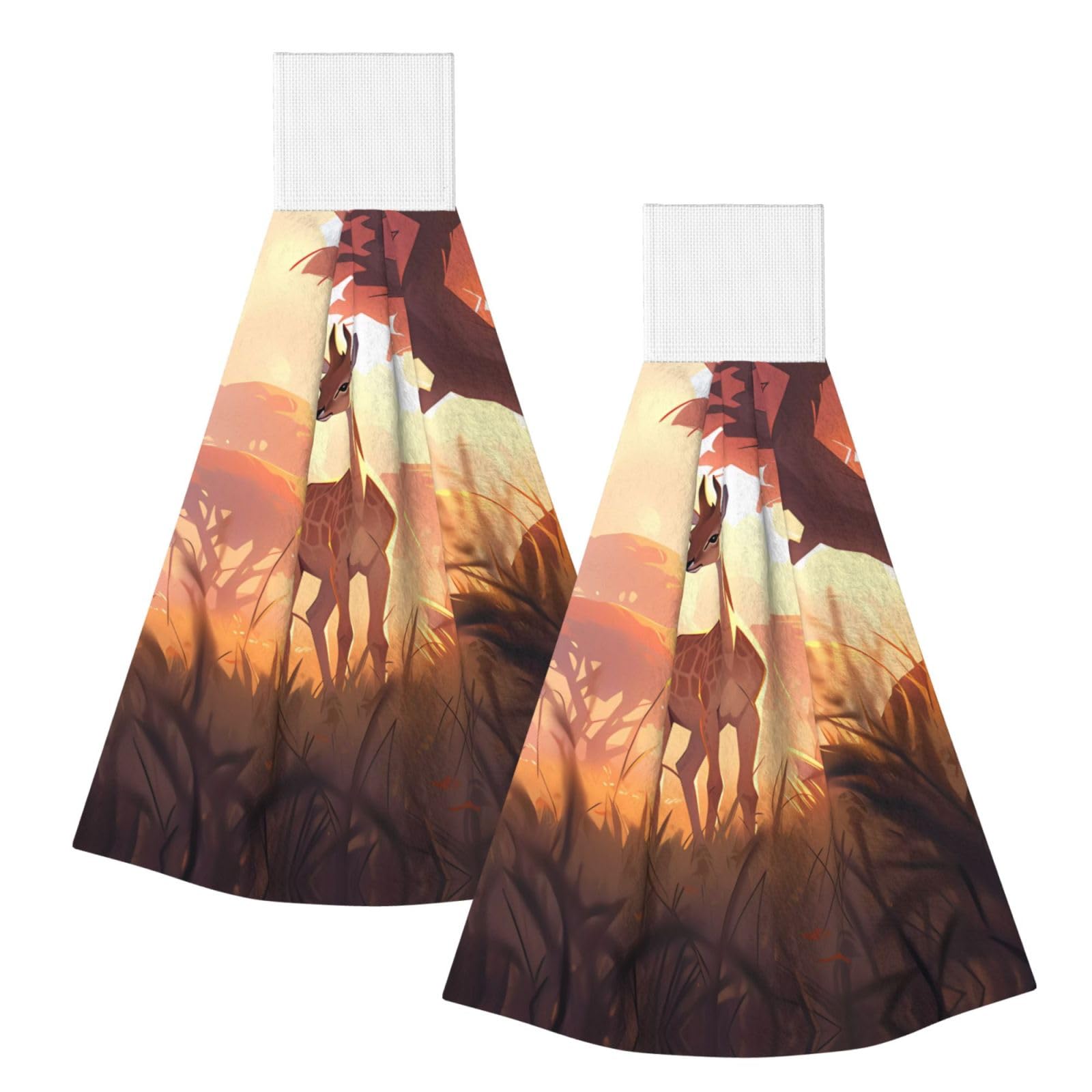 ZQYTGFDC African savannah giraffe calf Highly Absorbent Dish Towels Soft Coral Fleece Wipe