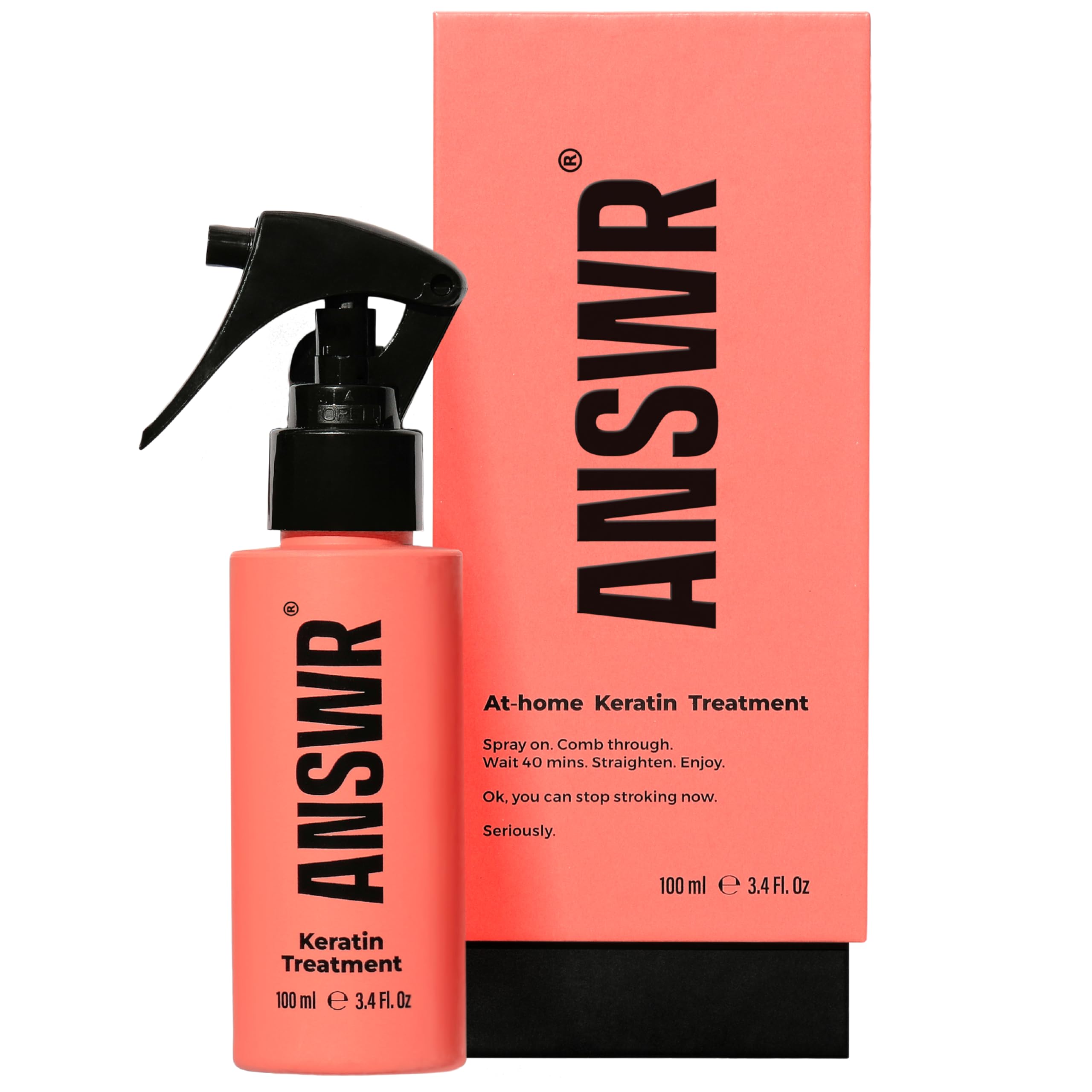 ANSWR Keratin Hair Treatment- Salon Quality Home Grade Keratin Straightening Treatment for All Hair Types - Anti Frizz Hair Product- 100% Vegan 100ml