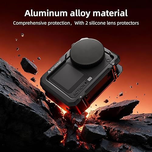 Miniatura 3 de AMAZEAR Funda protectora de metal para accesorios DJI Osmo Action 6, jaula multifunción Action6 Pro, carcasa de aluminio más fuerte con tapas de