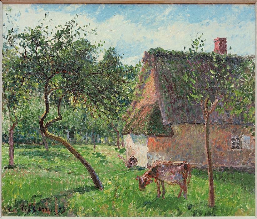 Affiche un Enclos à Varengeville de Pissarro pour sublimer la décoration murale de votre salon