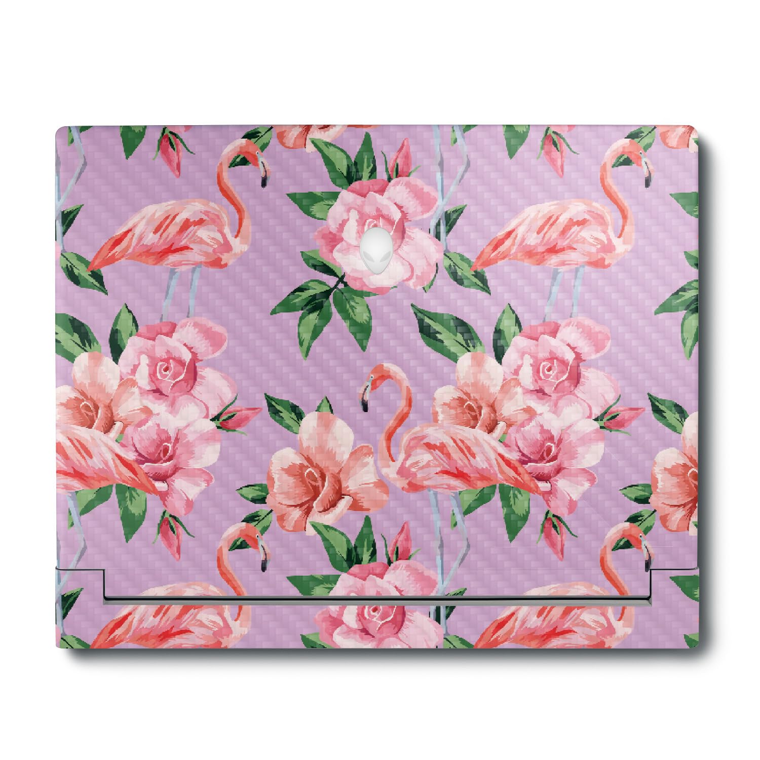 MightySkins Carbon Fiber Skin Compatible With Alienware X16 R1 (2023) Full Wrap Kit - Flamingo Rose | Protective, Durable Textured Carbon Fiber Finish | Easy To Apply &amp; Change Styles | Made in the USA