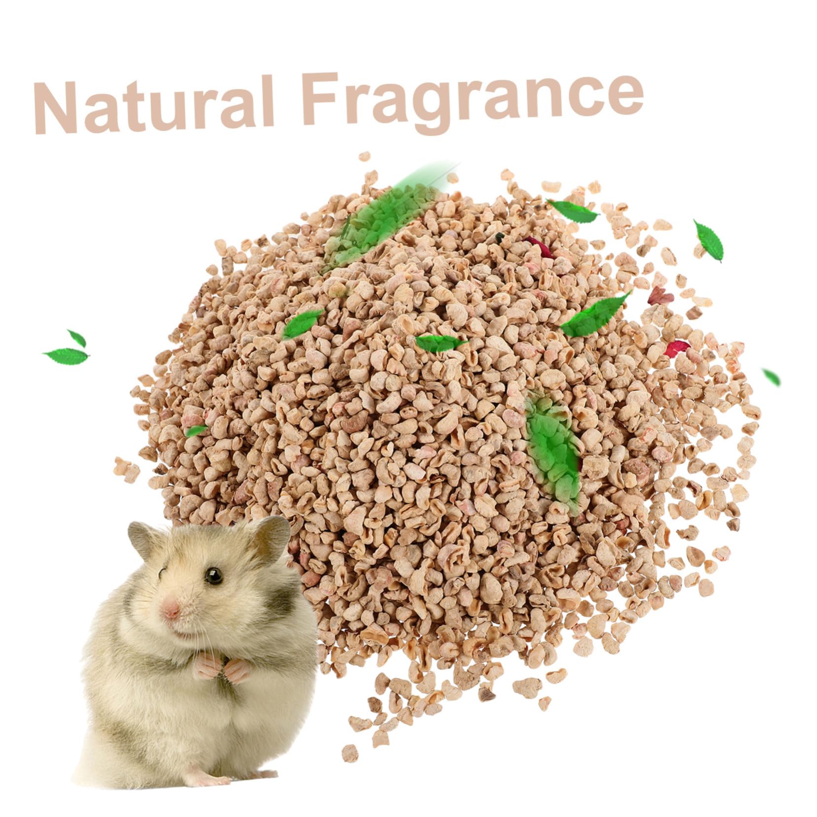 Toyvian Lettiera Naturale per Criceti e Topi, Fiori, Erbette e Tutoli di Mais, 1000g, per Gabbia e Habitat, Facile Manutenzione Estiva Colore Casuale