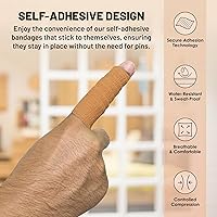 Vista 4 de Vendajes autoadhesivos, 1 pulgada x 5 yardas por rollo, paquete de 6 rollos, cinta elástica autoadhesiva cohesiva de primeros auxilios
