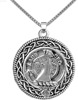 Arbutnott Clan Crest Celtic Interlace Disk Pendant - CLP06