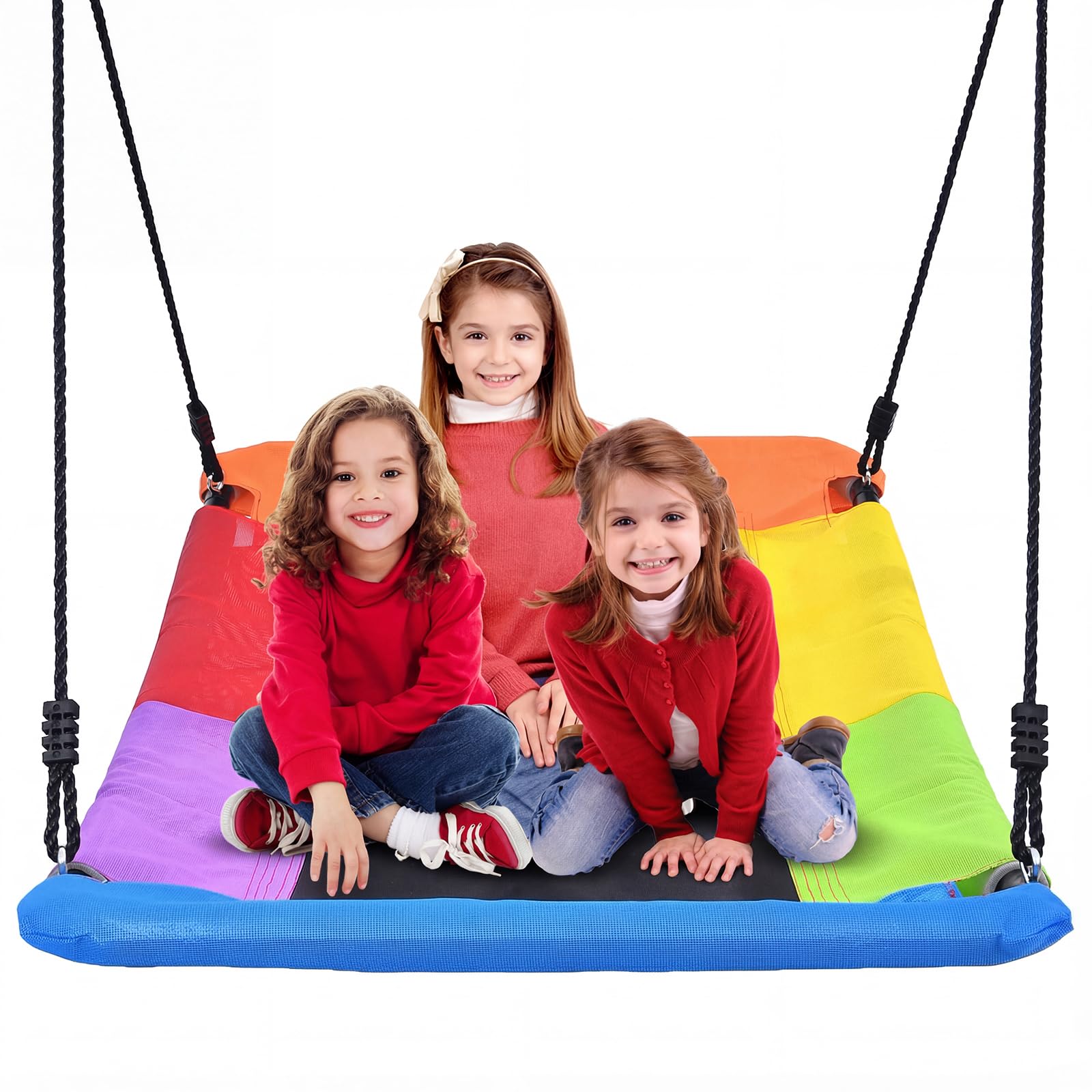 Trekassy 60" Giant Skycurve Platform Tree Swing - 326kg/718lb Weight Capacity, Weatherproof Platform Swing with Adjustable Hanging Ropes, Outdoor Nest Swings for Kids & Adults